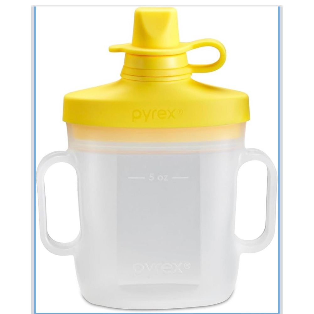 Pyrex Littles Sippy Cup Pouch 5oz Yellow Silicone Toddler Training Cup 1149810